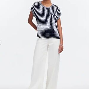 Madewell Ribbed Pocket Sweater Tee in Stripe✨